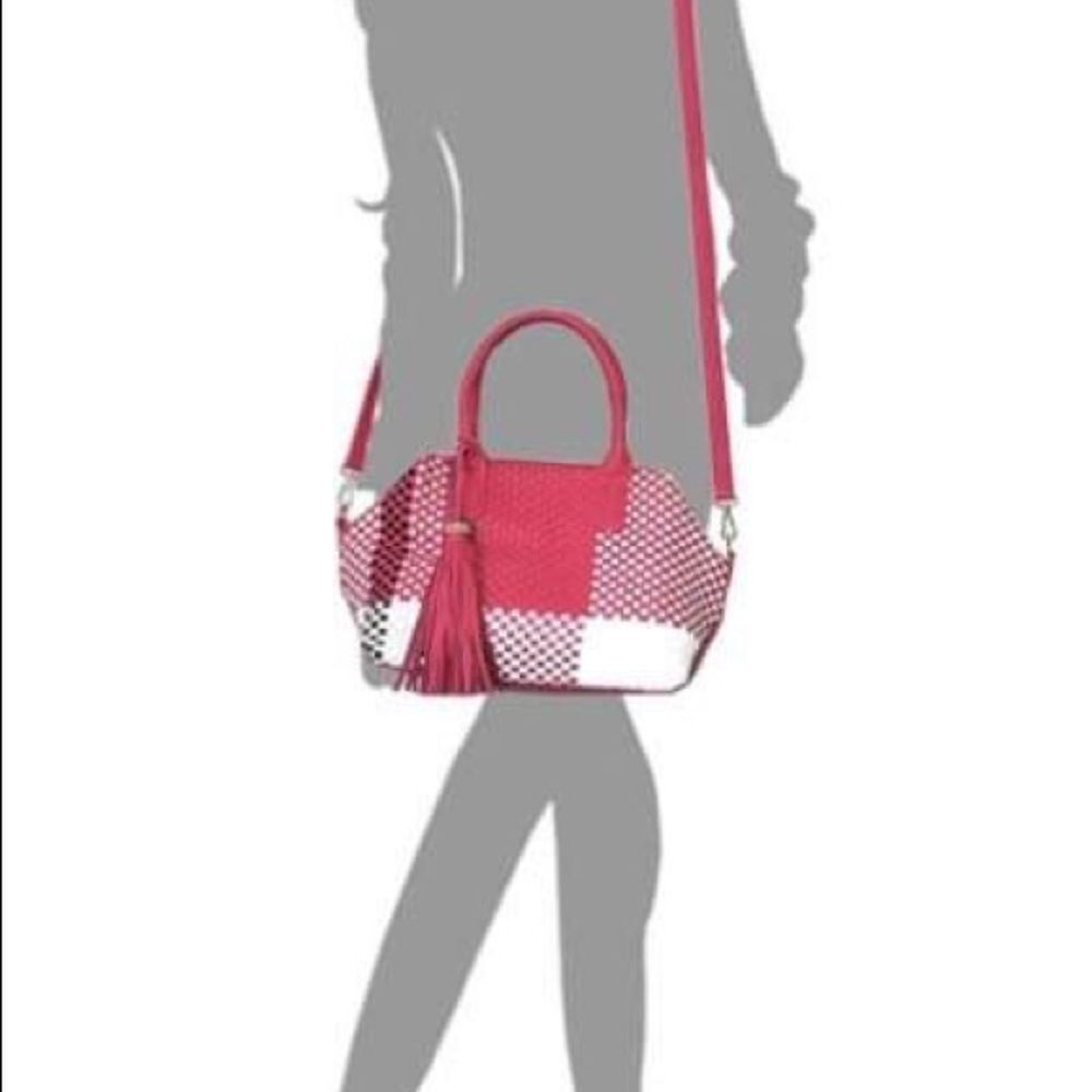 Alyssa Nicole Fashion Woven Colorblock Satchel - Picture 3 of 8